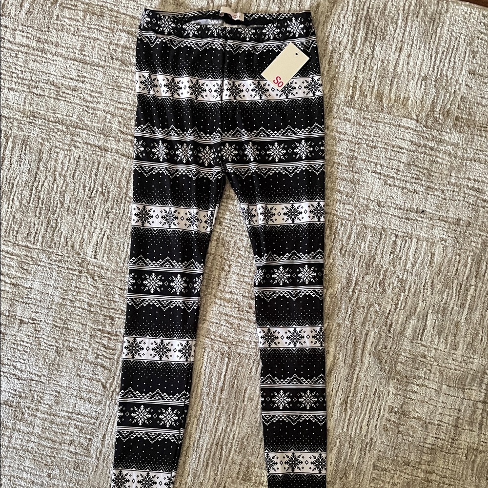 SO Black and White Patterned Kids Leggings